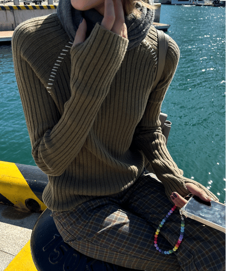 stitch slim rib knit / 2color　hm1088
