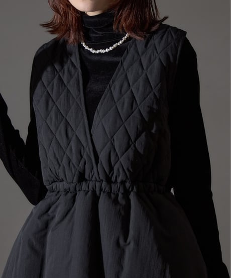 balloon quilted vest / 2color　hm2580