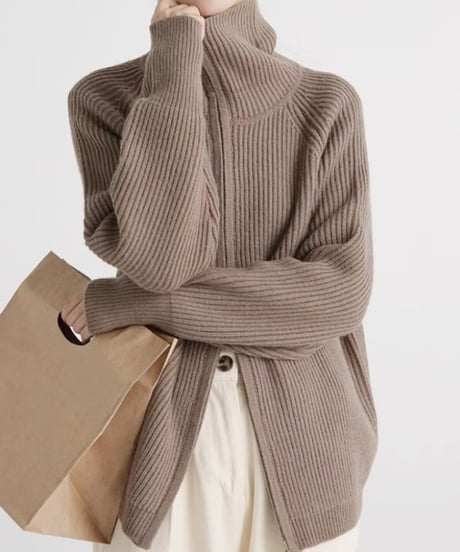 double zip cardigan / 4color　hm1830