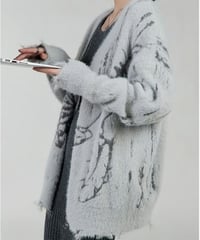 front zipper knit cardigan　hm1829