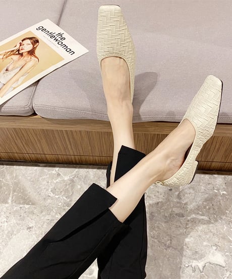 square crochet pumps / 3color　hm1407
