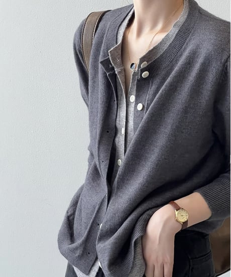 layered knit cardigan / 3color　hm1710