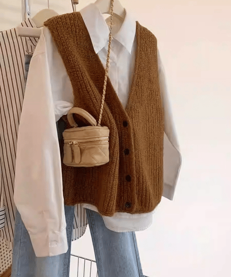 warm knit vest / 3color　hm2779