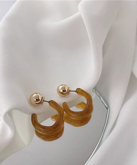 marble hoop pierce / 5color　hm2151