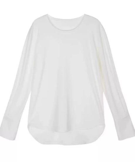 button sleeve slim fit top / 2color　hm1655