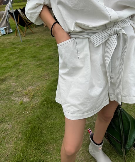 stitched shirt jumpsuit　hm1362