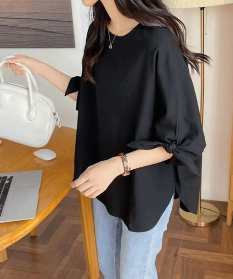 ribbon sleeve blouse / 3color　hm2637