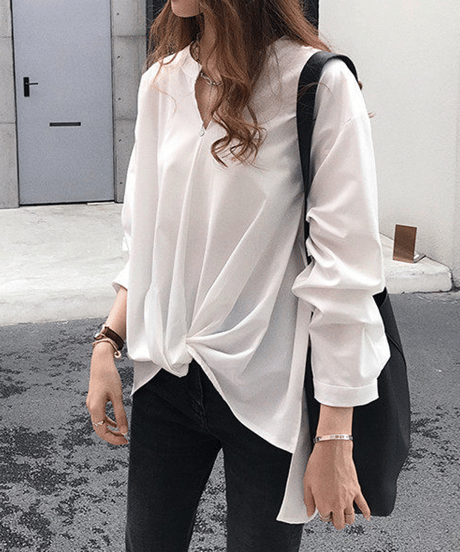twist chiffon blouse / 3color　hm2896