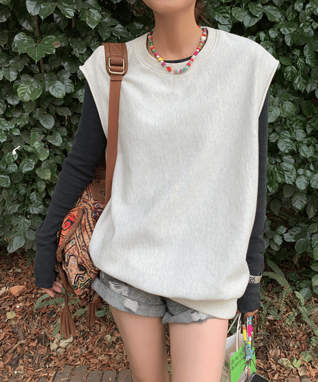sleeveless sweat pullover / 2color　hm1445