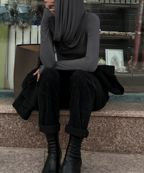 cowl neck long sleeve top / 2color　hm1151