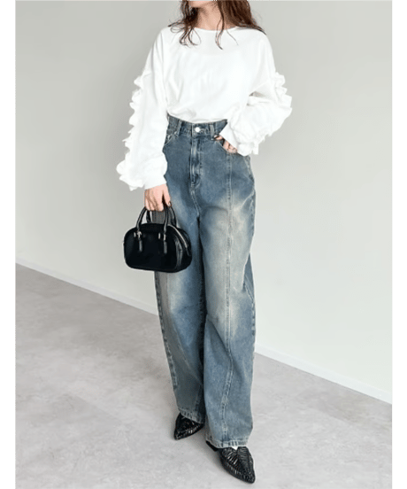 ruffle sleeve pullover / 2color　hm2658