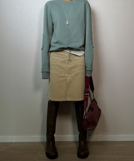 elegant corduroy skirt / 2color　hm1688