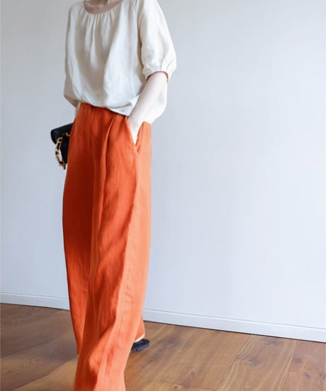 《即納》wide leg tuck pants /3color　hm1526