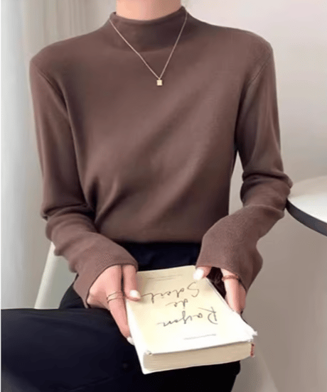 simple high-neck knit / 9color　hm2695