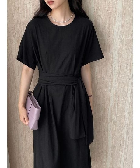 belted flare dress / 2color　hm2289