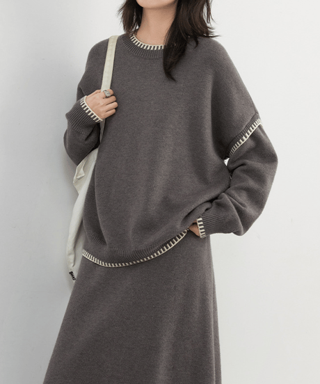 stitch knit set-up / 2color　hm2737