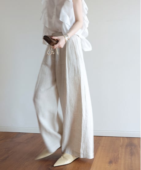 《即納》wide leg tuck pants /3color　hm1526