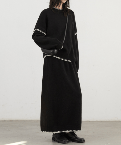 stitch knit set-up / 2color　hm2737