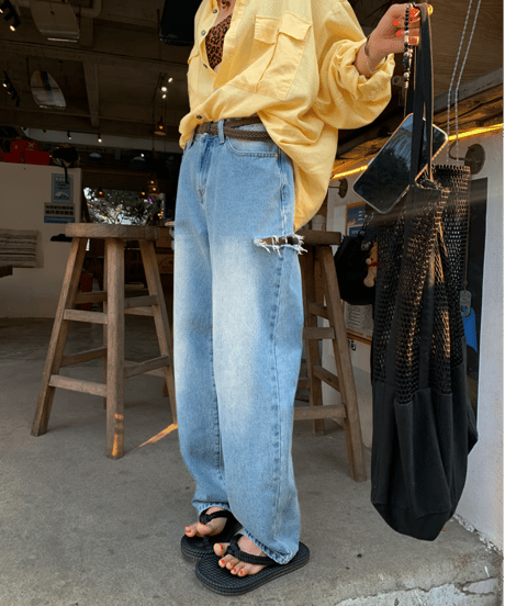 broken denim pants / 2color　hm1920
