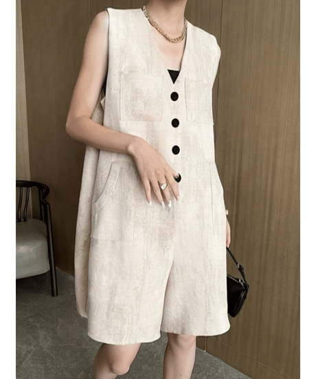sleeveless romper / 2color　hm2112