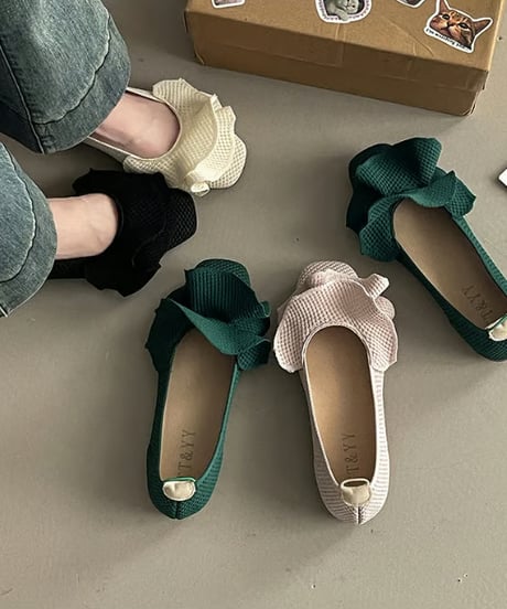 ribbon knit flats / 4color　hm2844