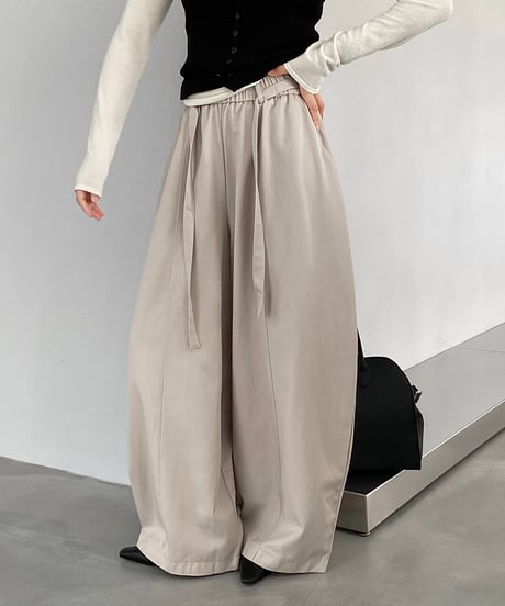 front ribbon pants  / 4color　hm2558