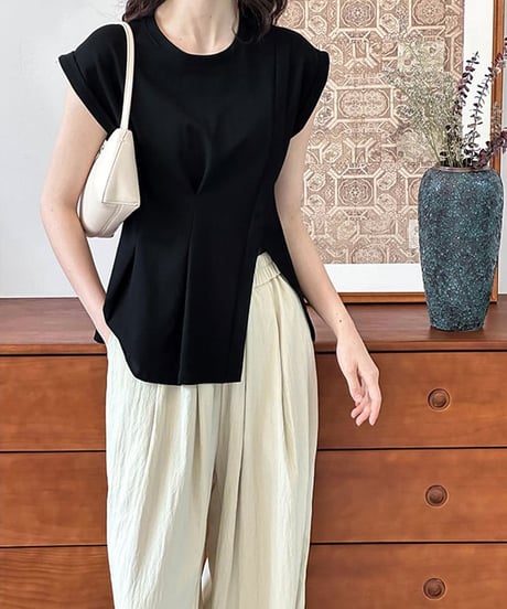 peplum short sleeve top　hm1636
