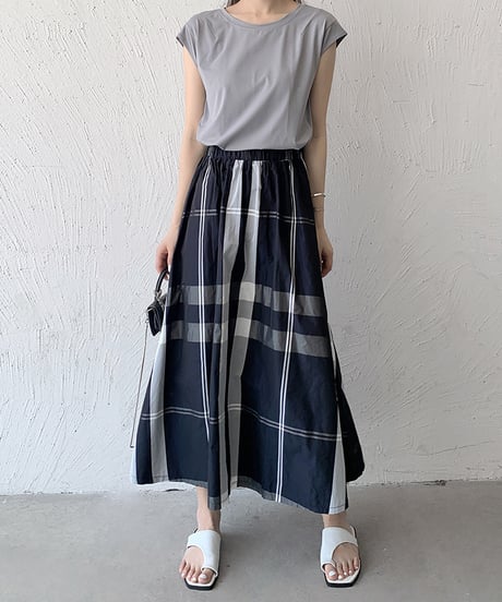 plaid flare skirt / 4color　hm2887