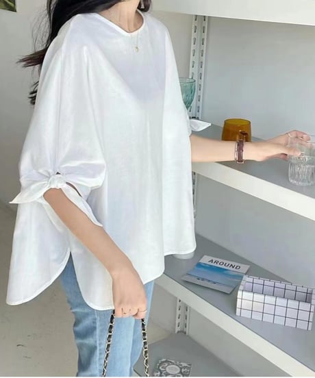 ribbon sleeve blouse / 3color　hm2637