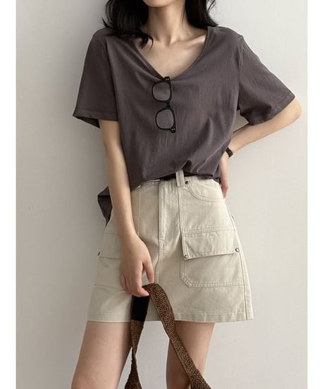 wide neck t-shirt / 6color　hm2280