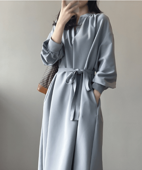 waist tie dress  / 2color　hm2629