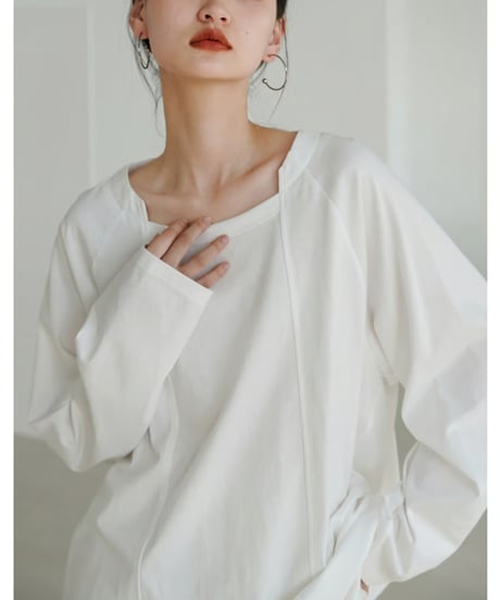 open neck long cutsew　hm2029