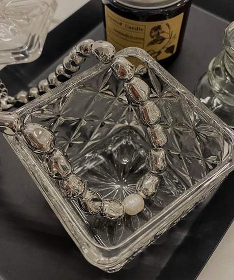 metal & pearl necklace / 2type　hm2039