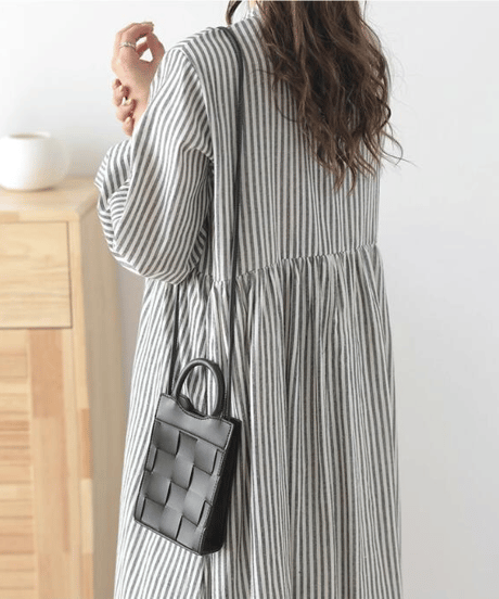 striped shirt dress / 3color　hm2926