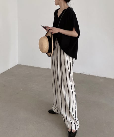 v-neck linen top / 2color　hm1466