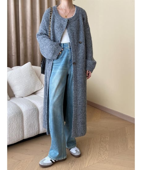 asymmetric long cardigan / 2color　hm2793