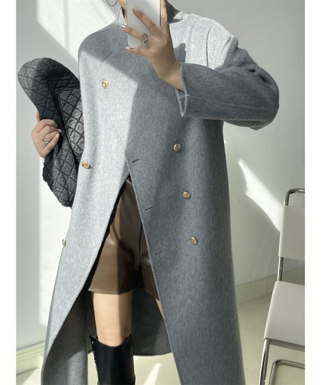 W-button long coat / 3color　hm1850