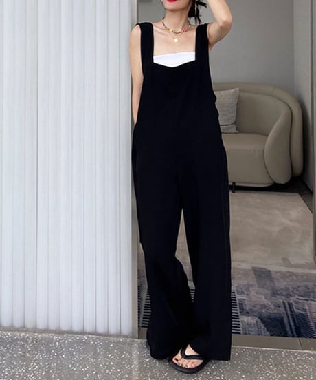 straight saide-slit overalls　hm1409