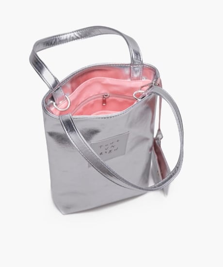 metallic label bucket bag　hm1989