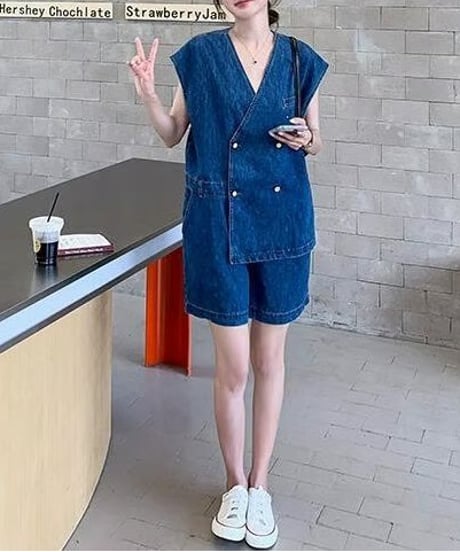 retro denim jumpsuit / hm2469