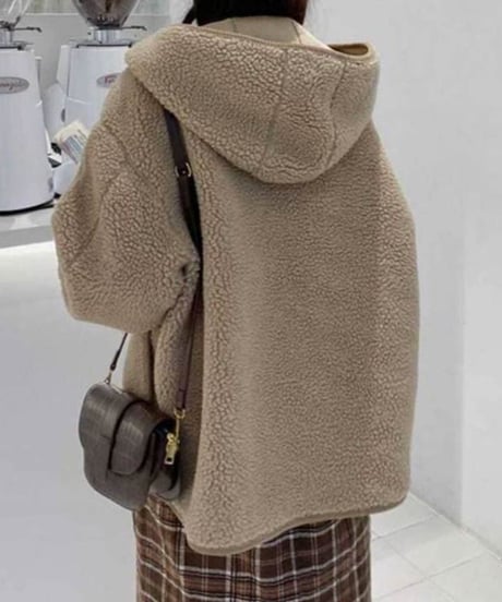 hoodie boa jacket / 2color　hm2673