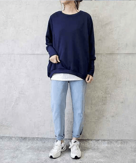 long ribbed sweatshirt  / 19color　hm2641