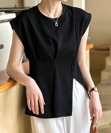 peplum short sleeve top　hm1636
