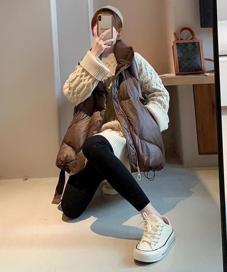 oversized padded vest / 3color　hm2720
