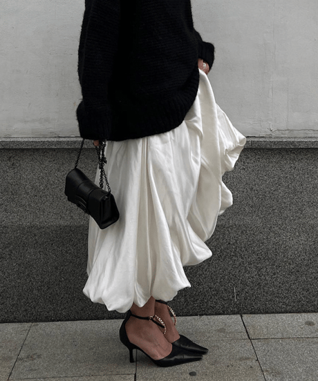asymmetric balloon skirt / 3color　hm2729