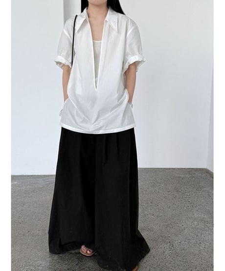 relax open collar shirt / 2color　hm2300