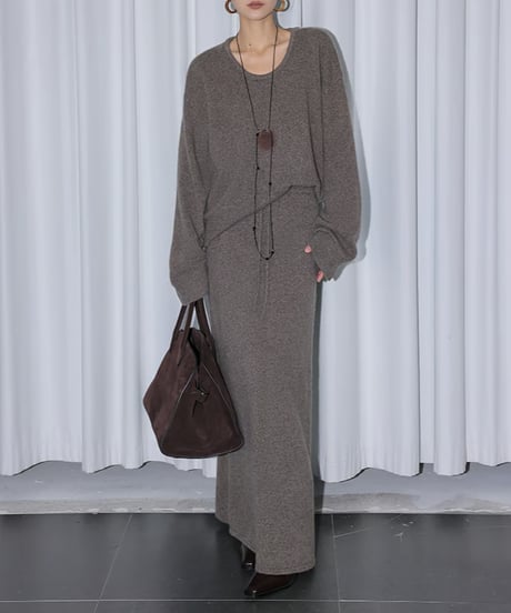 knit top & skirt setup / 2color　hm1845
