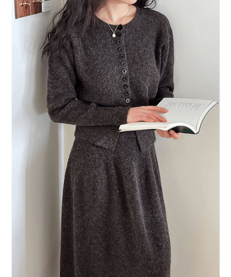 ribbed knit set-up / 3color　hm2755