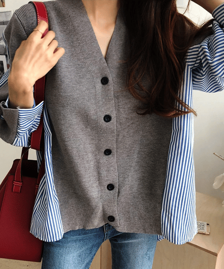 docking knit cardigan / 2color　hm2780