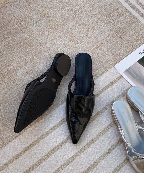 metallic pointed mules / 3color　hm1408
